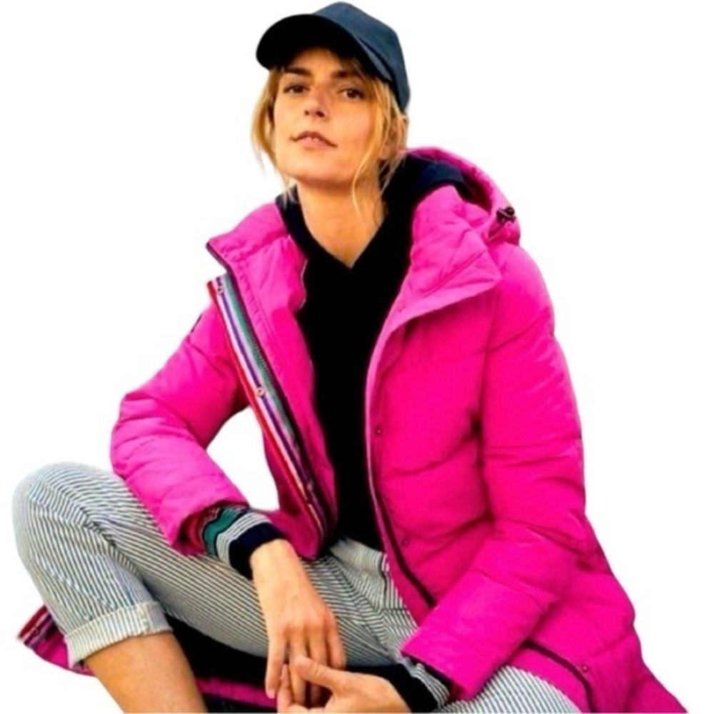 Boden Pink Thompson Long Puffer Coat Jacket